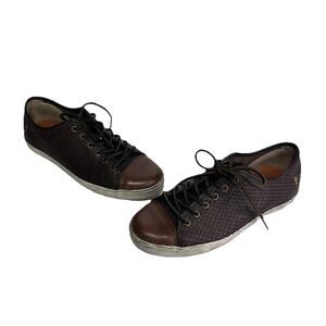 Frye Chambers Textured leather cap toes Brown Low Top Sneakers